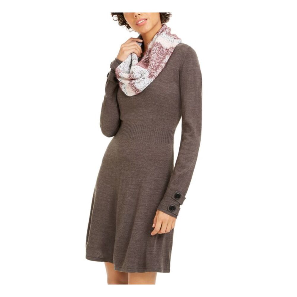 BCX DRESS Womens Pink Acrylic Striped Textured Infinity Scarf